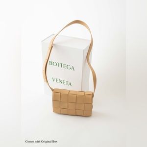Bottega Veneta Cassette Crossbody Bag Intrecciato Leather Almond